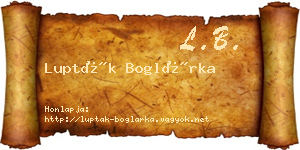 Lupták Boglárka névjegykártya